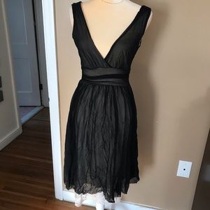 Black mesh midi dress